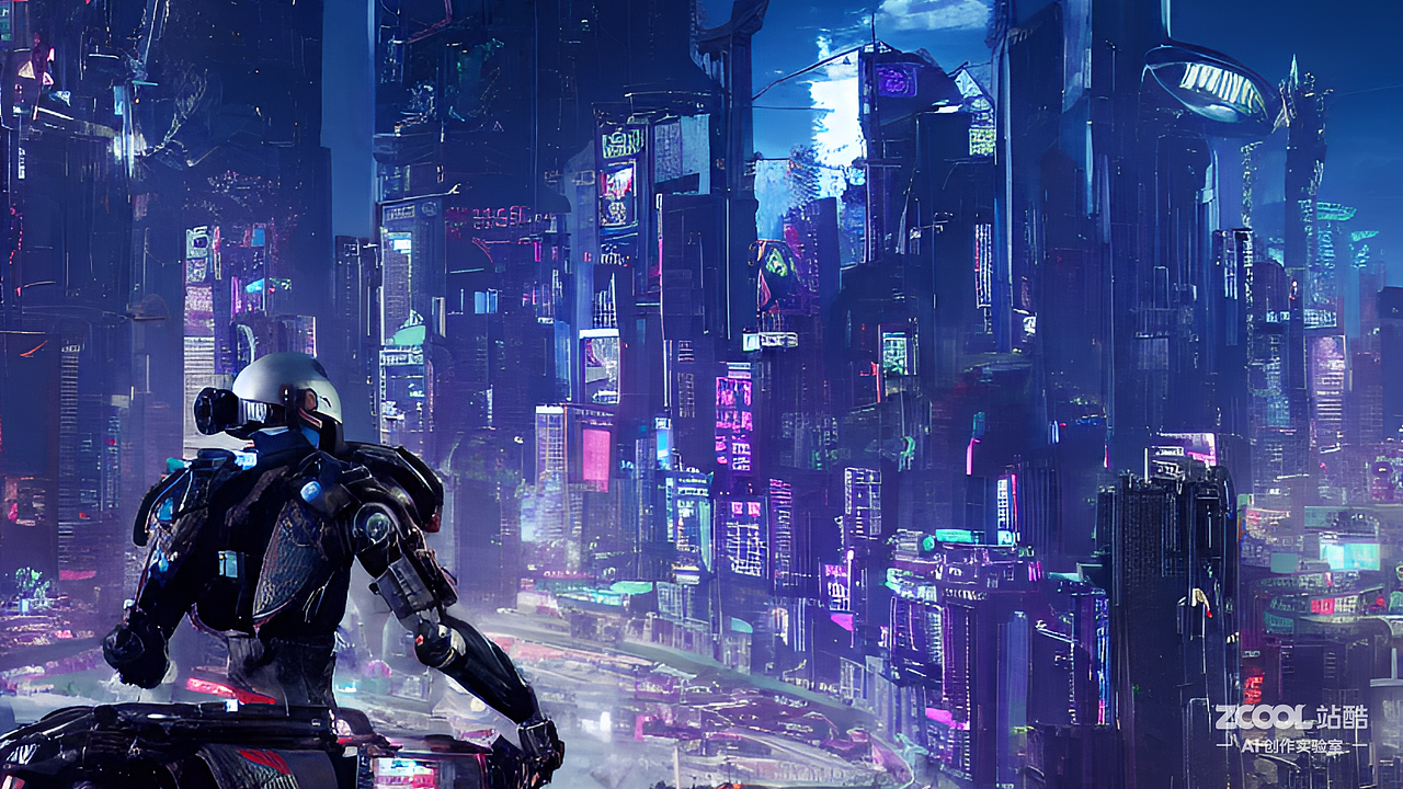 #AI创作实验室#赛博朋克明日之滨