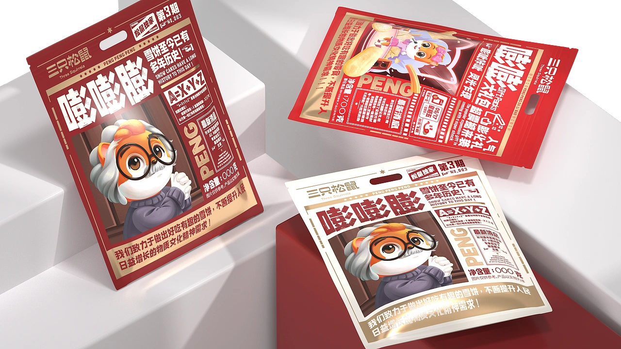 尚智&times;三只松鼠｜雪饼包装设计｜食品包装设计