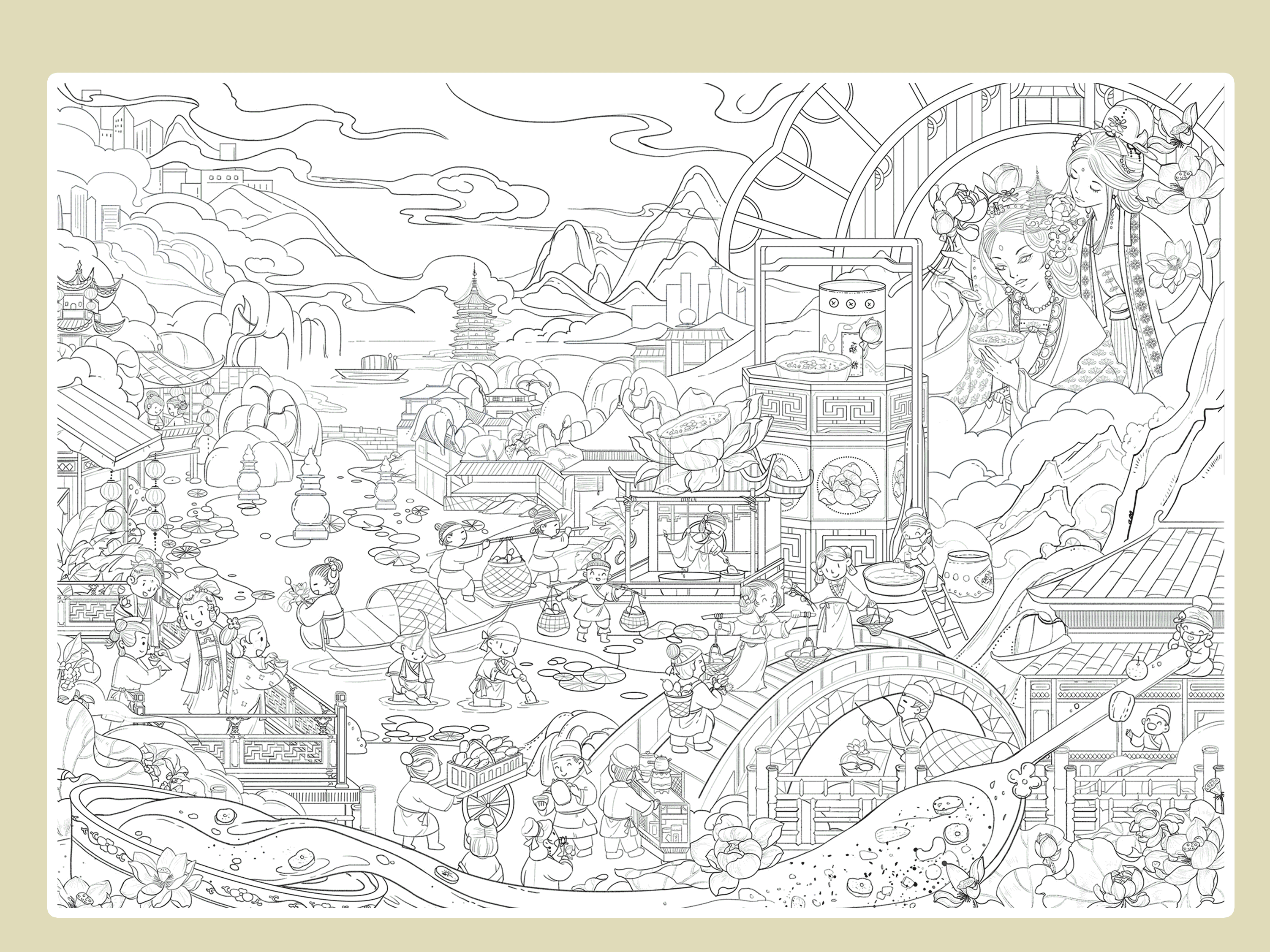 藕粉X城市国潮插画（图ZMzY0MzI2MTM2） - 商业插画 - 站酷设计师小鱼的鱼饼原创素材 - 站酷ZCOOL