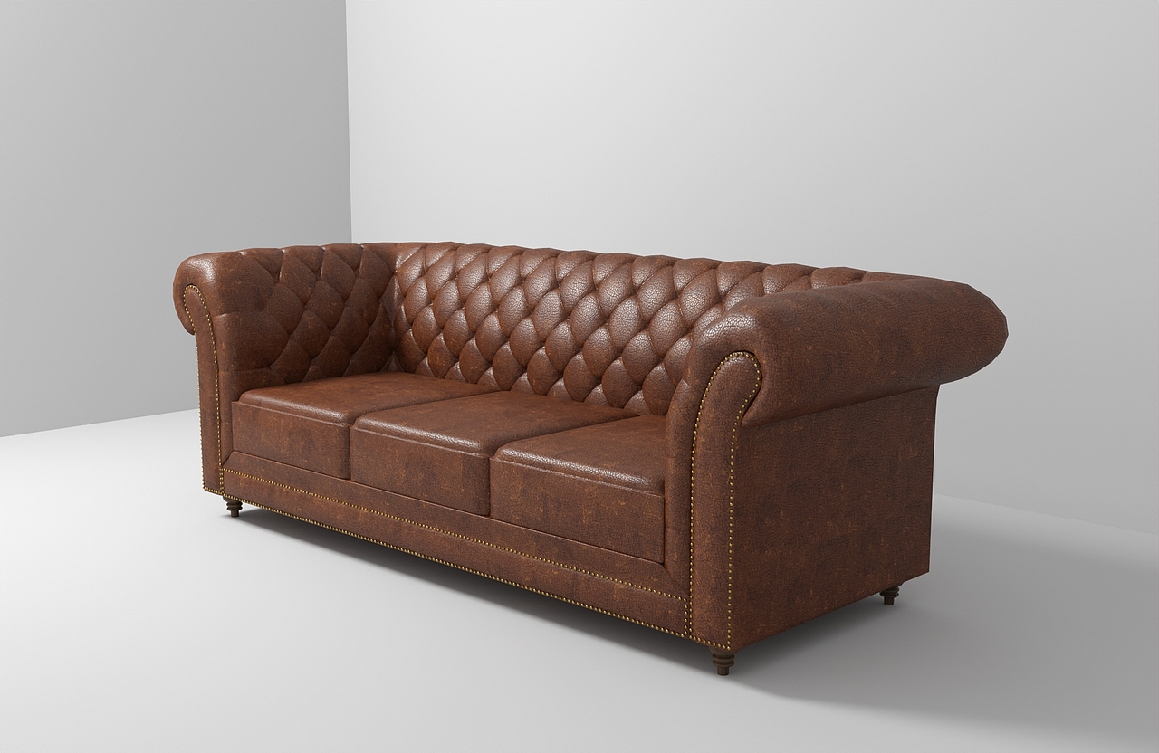 美式沙发建模渲染