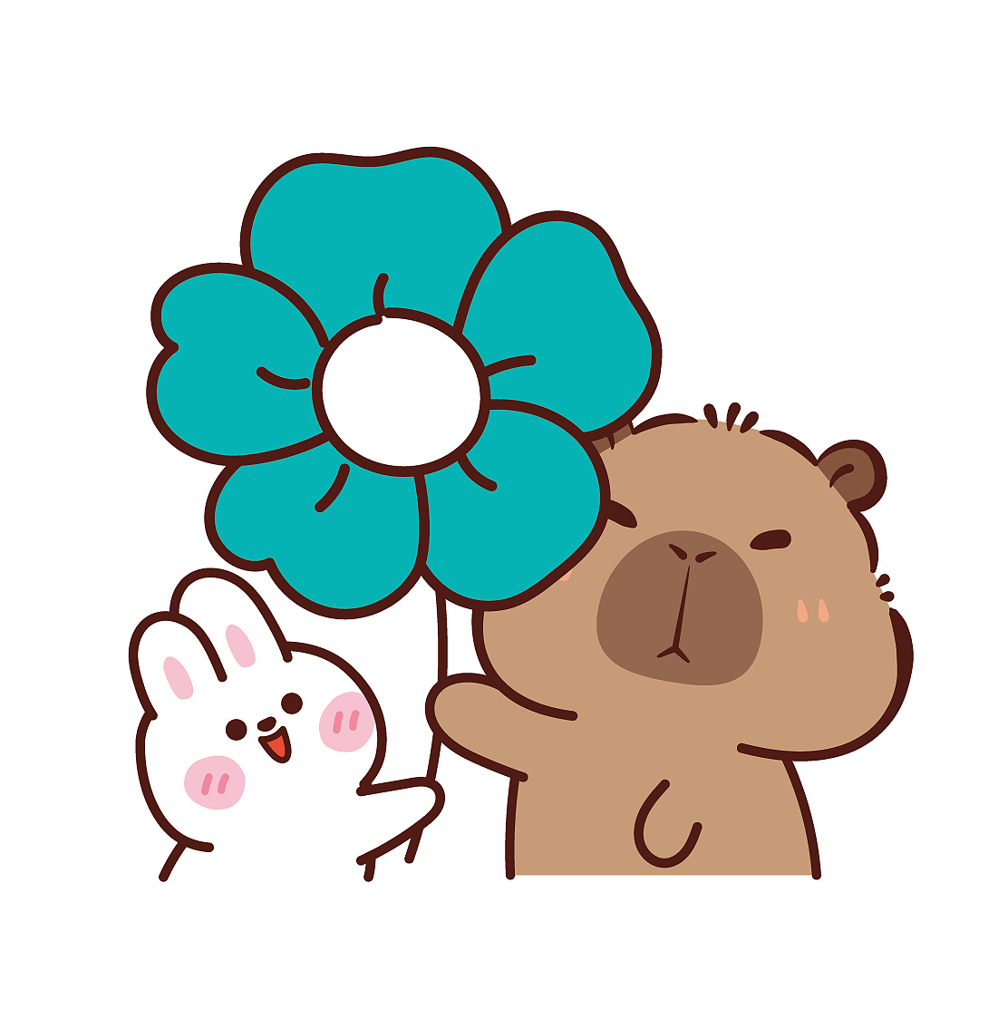 卡皮巴拉插画图片节日快乐母亲节快乐送你一朵小红花（图ZMzY5MTU5MzMy） - 商业插画 - 站酷设计师阿茹生肖IP原创素材 - 站酷ZCOOL