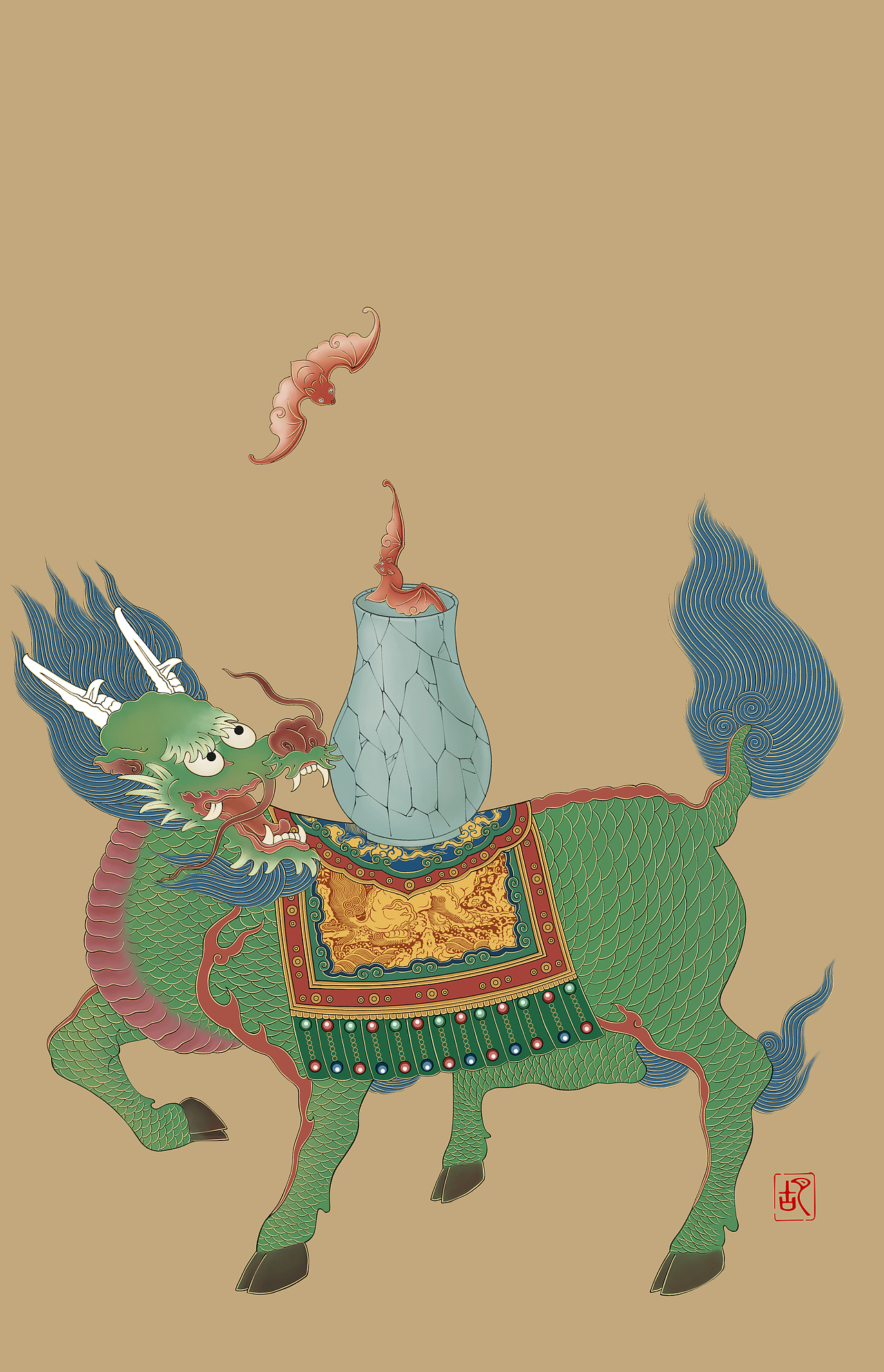 增福财神（图ZMzU1MzAxNTMy） - 艺术插画 - 站酷设计师一江春水寒原创素材 - 站酷ZCOOL
