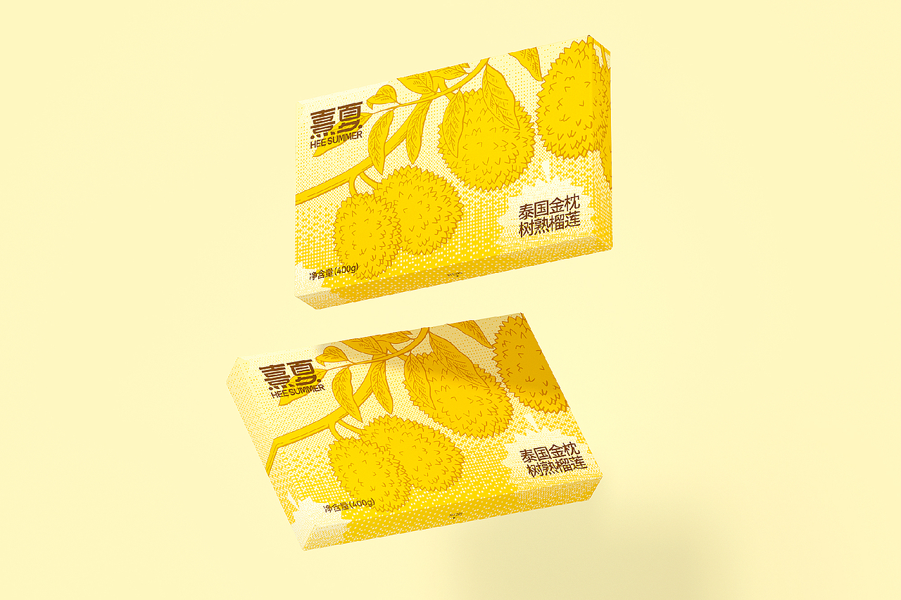 熹夏HEE SUMMER×南风效应-生鲜品牌设计榴莲包装设计（图ZMzM0ODU4MTI0） - 包装 - 站酷设计师南风效应品牌设计原创素材 - 站酷ZCOOL