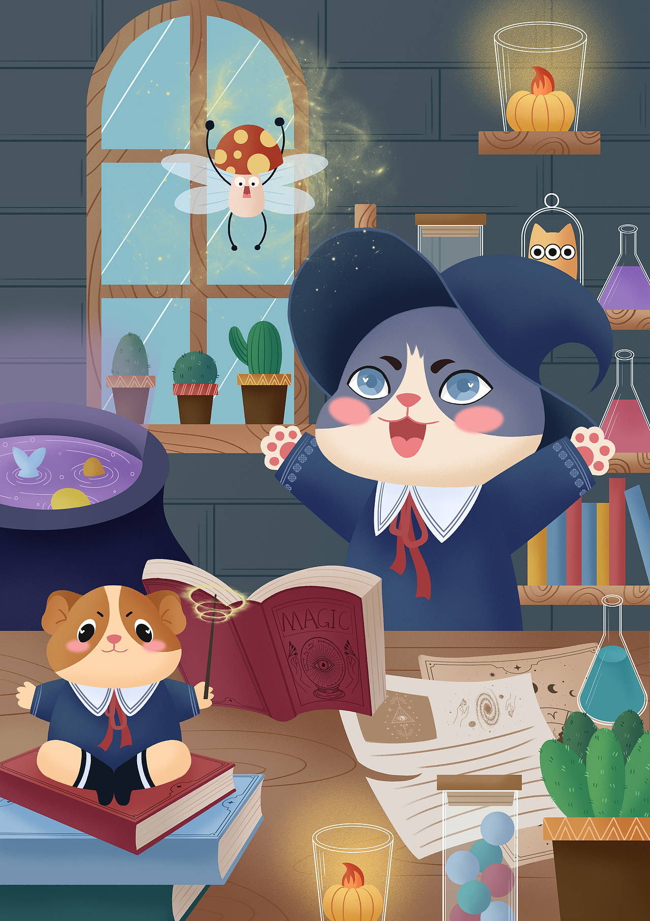 会魔法的喵（图ZMzEwMDgxNDk2） - 儿童插画 - 站酷设计师qq戚七七原创素材 - 站酷ZCOOL