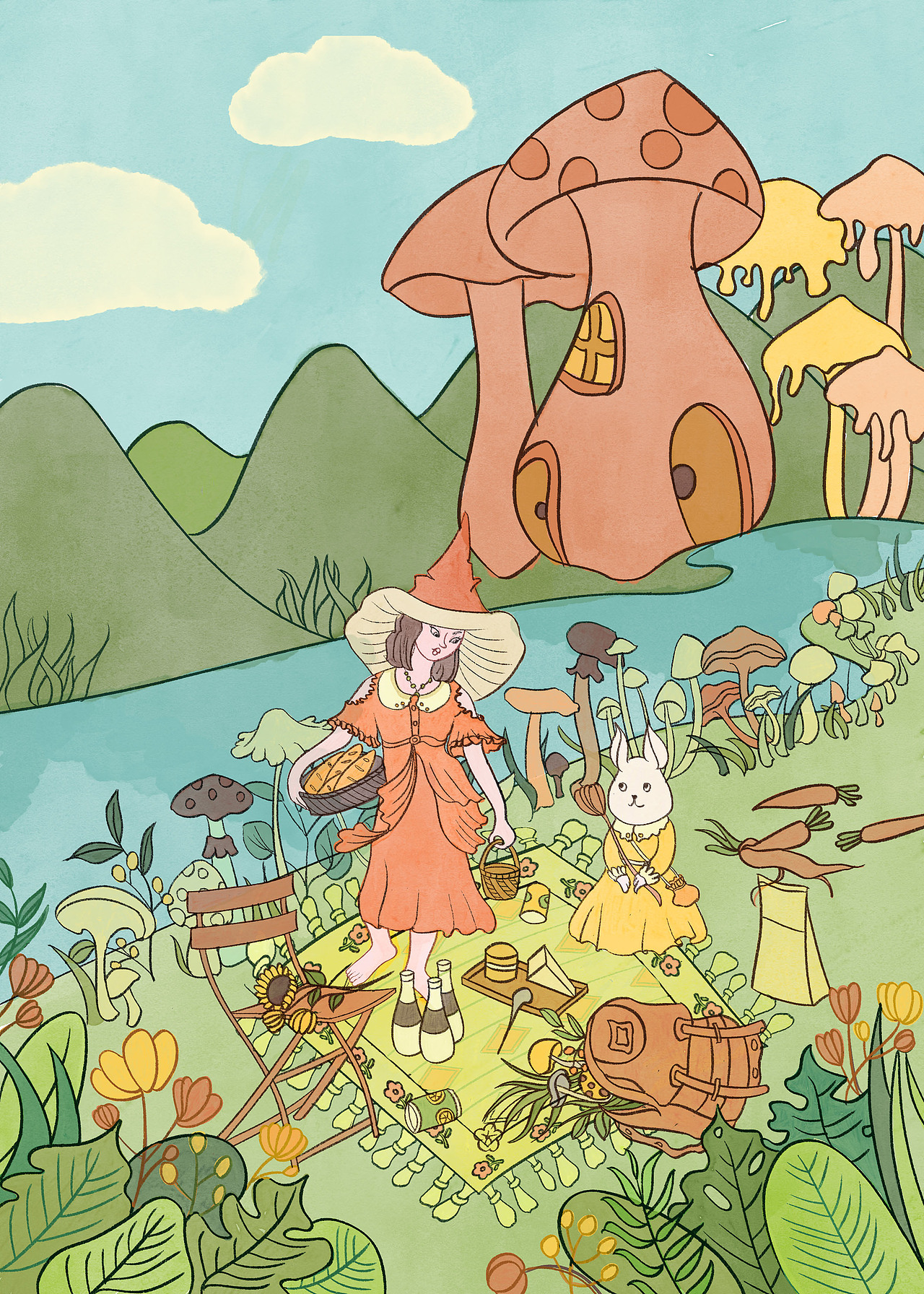 蘑菇小姐的野餐日（图ZMzAzMjYyMTAw） - 创作习作 - 站酷设计师江二路原创素材 - 站酷ZCOOL