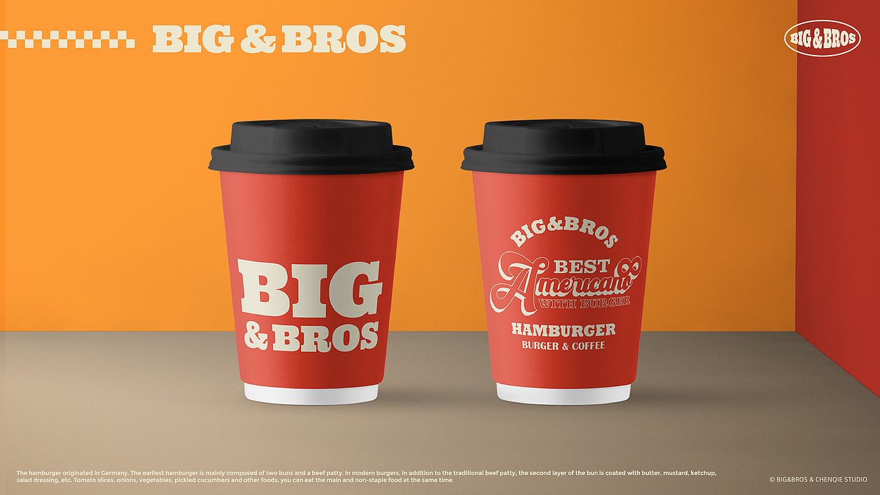 BIG&BROS | 大个汉堡大杯咖啡 | 汉堡品牌设计(可售)(图ZMzI0MDA5MDQ4) - 品牌 - 站酷设计师陈切Qie原创素材 - 站酷ZCOOL