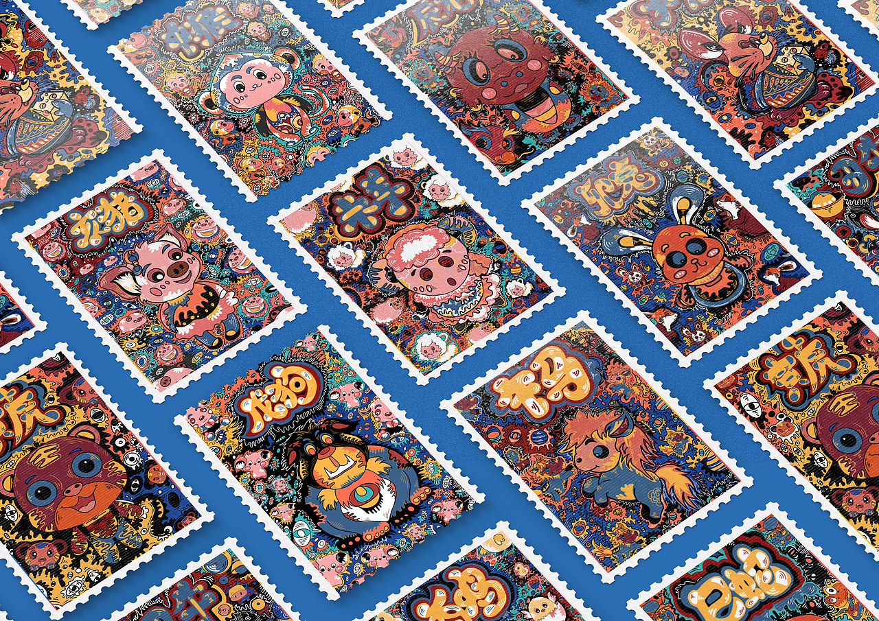 十二生肖潮流插画及延展