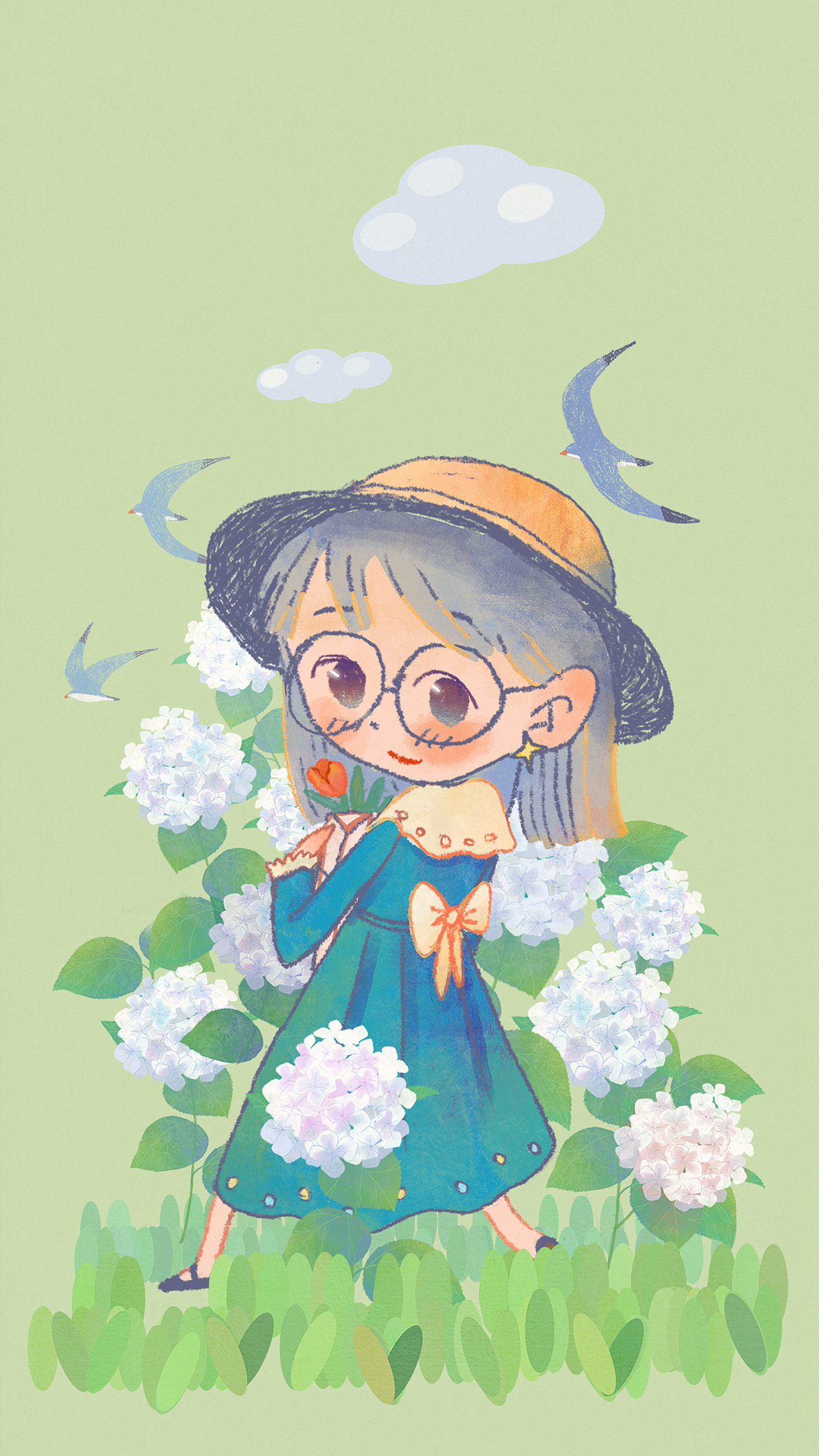 女孩子和花儿（图ZMzUzMzUzOTM2） - 创作习作 - 站酷设计师o一木o原创素材 - 站酷ZCOOL