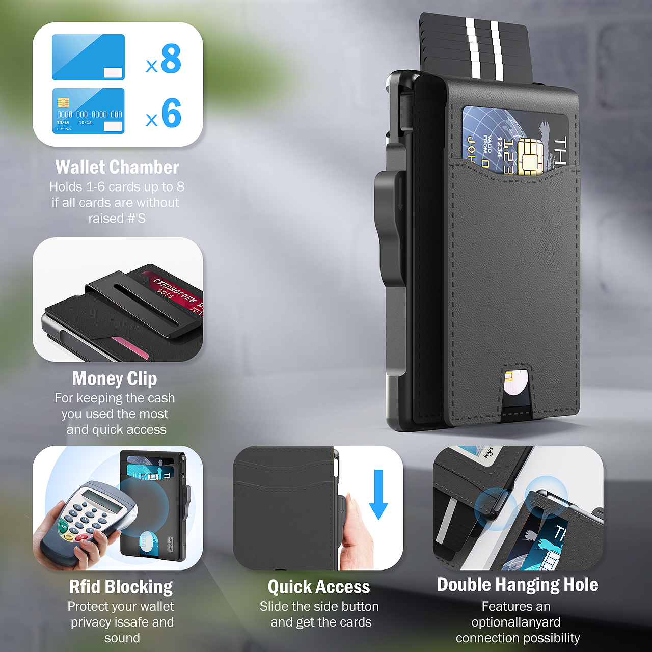 亚马逊卡夹钱包渲染设计