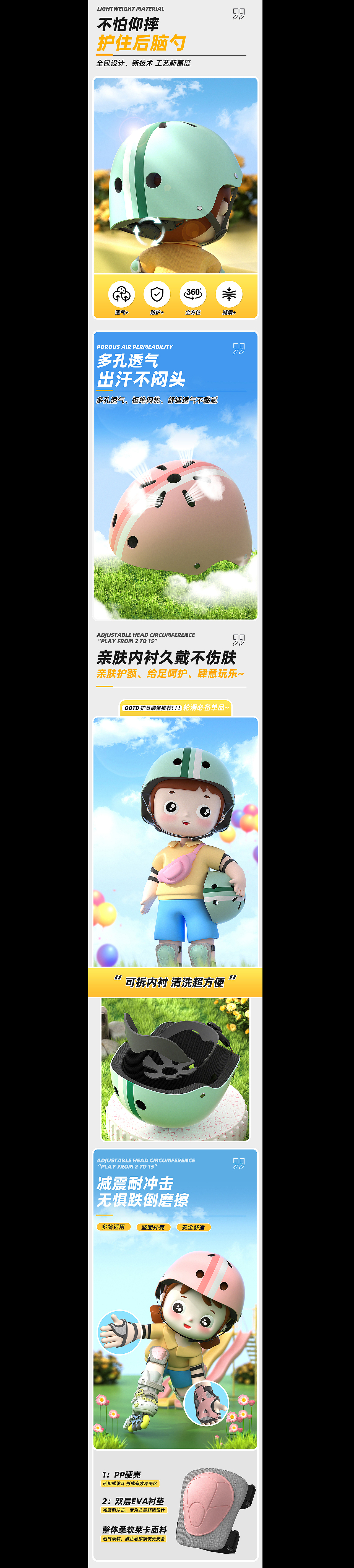儿童头盔详情页——卡通风格案例（图ZMzM1NTkyMDM2） - 电商 - 站酷设计师电商设计师磊原创素材 - 站酷ZCOOL