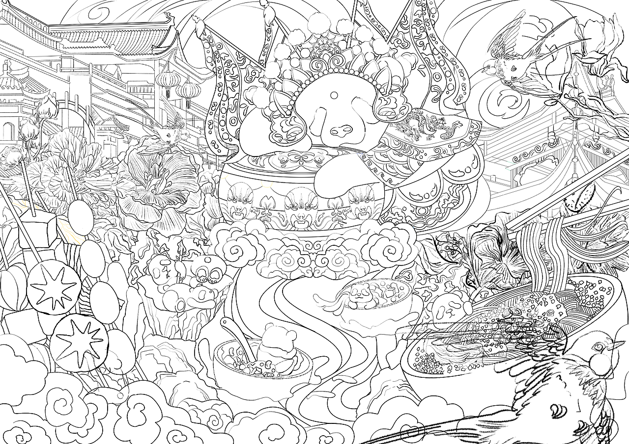 城市插画——四川