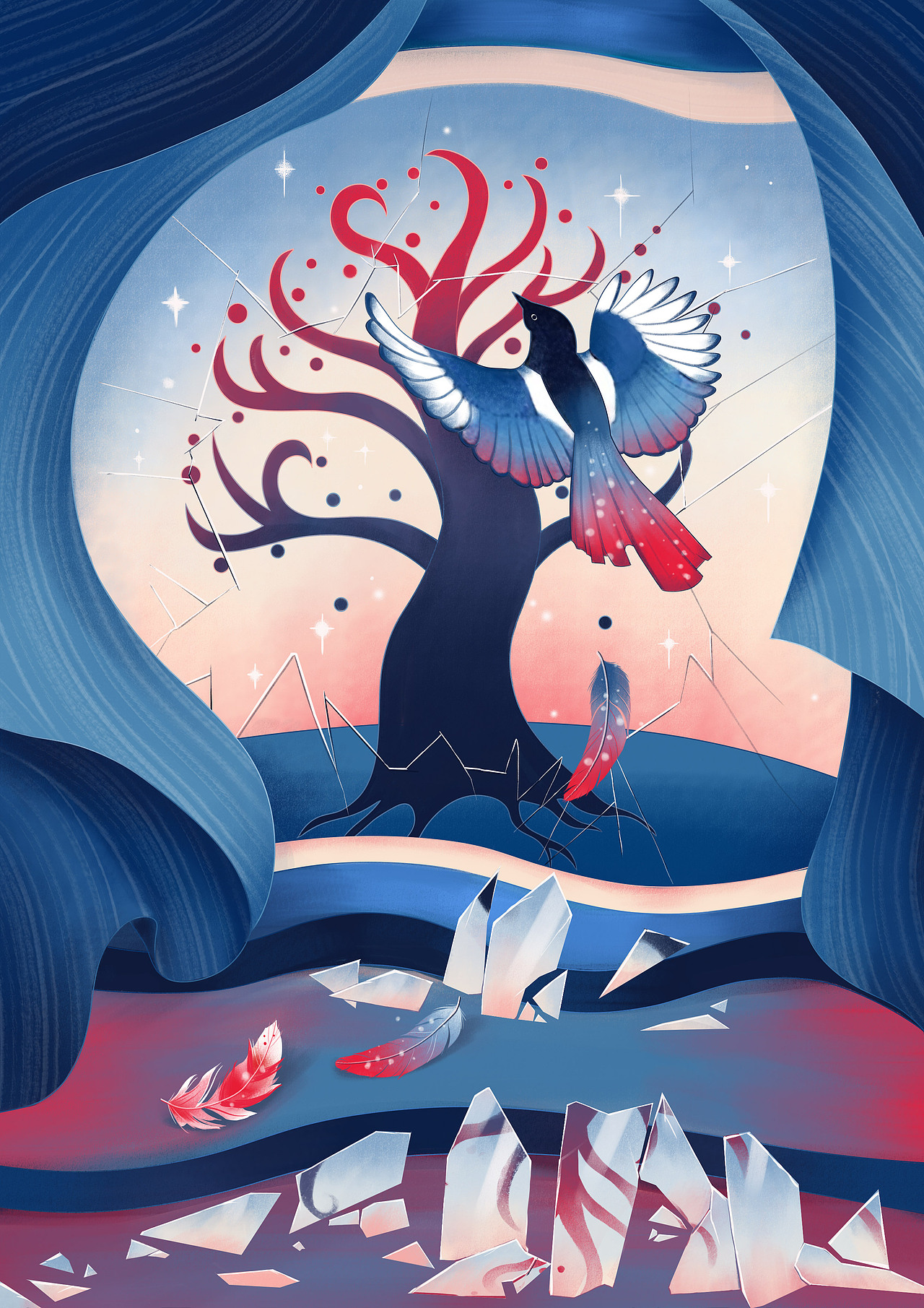 仓央嘉措诗集插画创作（图ZMzQyNTg1OTY4） - 商业插画 - 站酷设计师阿梓Tina原创素材 - 站酷ZCOOL