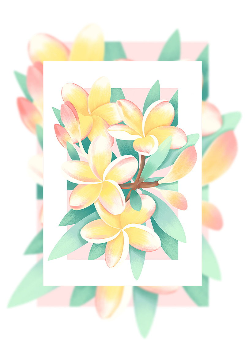 轻质感肌理植物花卉插画（图ZMzQwNTA0MjMy） - 商业插画 - 站酷设计师董搞搞原创素材 - 站酷ZCOOL