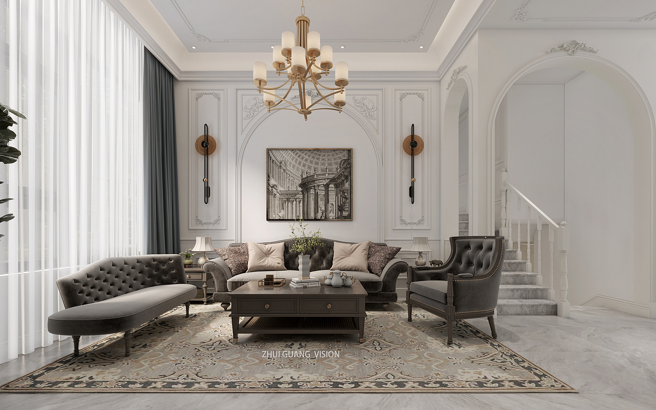 叠层、白色浪漫法式之居