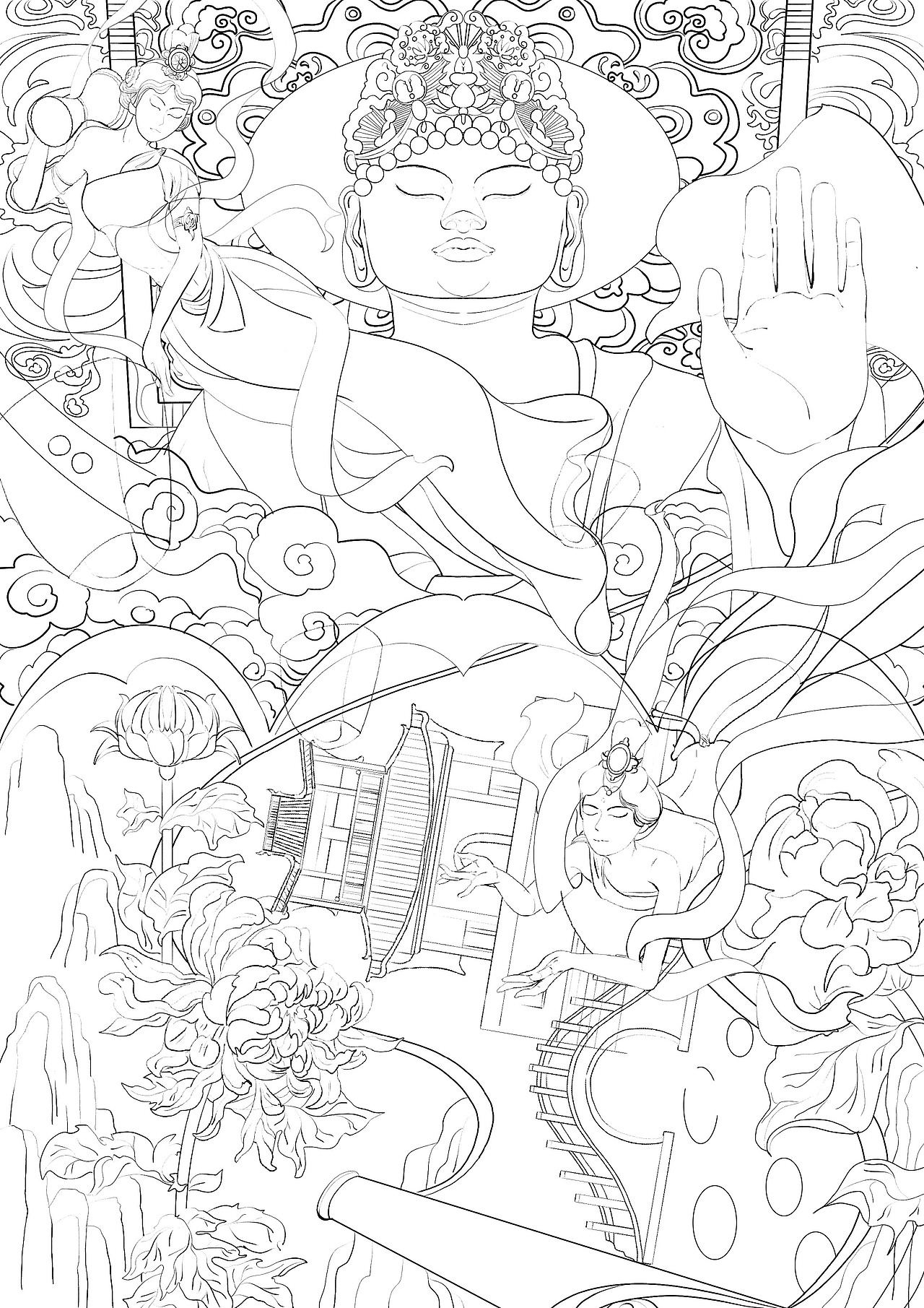 城市插画/国潮插画/敦煌/敦煌飞天（图ZMjk2NzIzMTAw） - 商业插画 - 站酷设计师狐吃酒原创素材 - 站酷ZCOOL