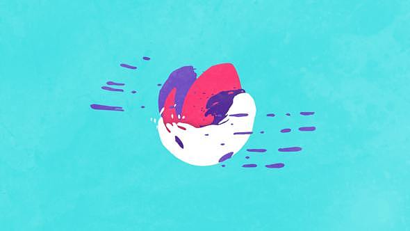 AE模板|有趣可爱卡通风格液体运动标志LOGO儿童电视