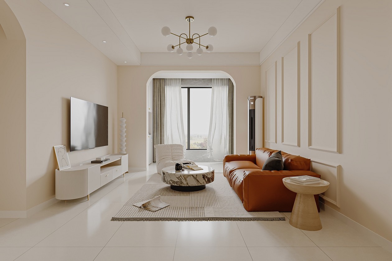 现代简约风格客餐厅效果图