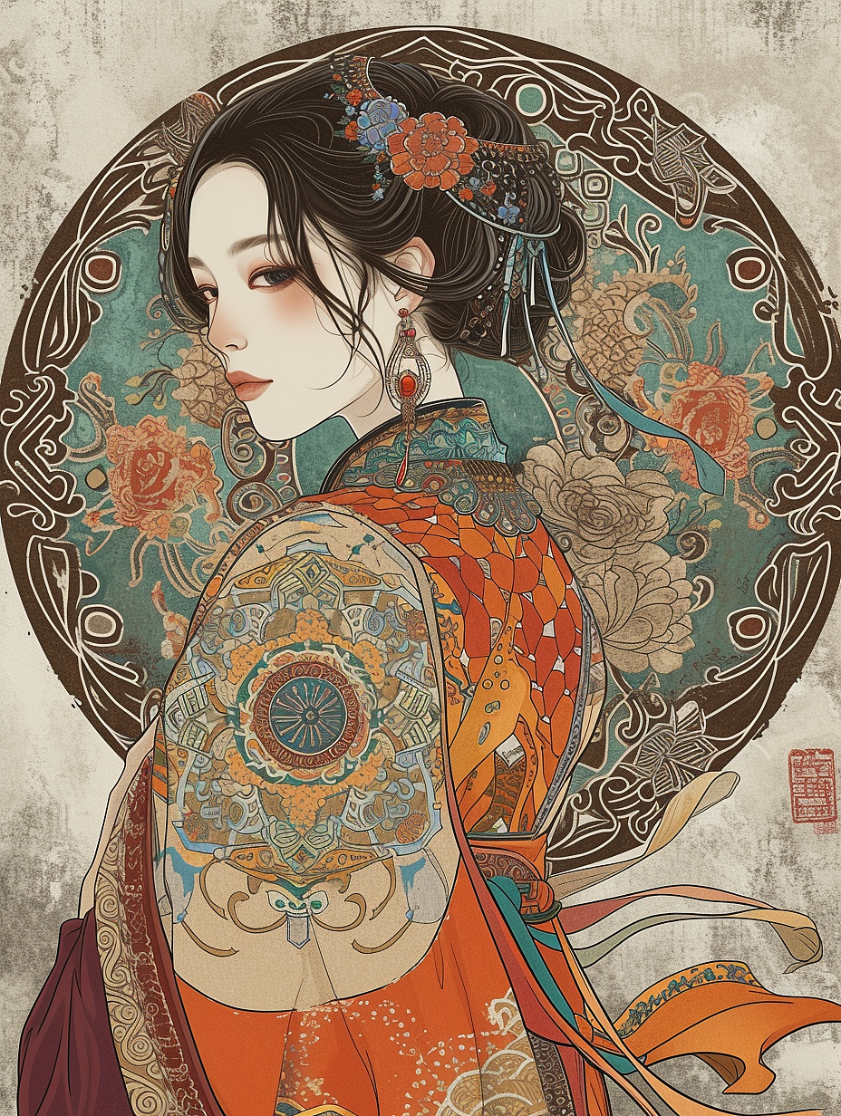 【穆夏风格】复古装饰插画