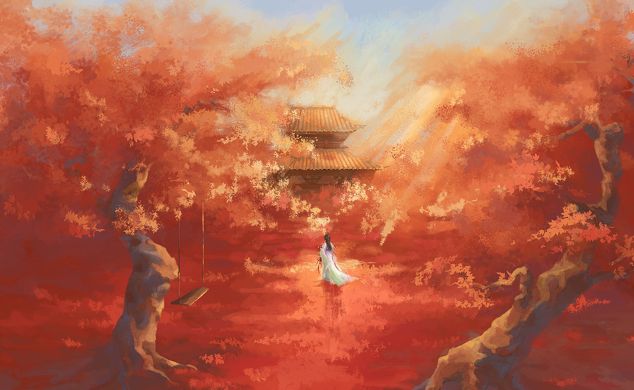 凤凰林（图ZMzQ5NDAzOTg4） - 商业插画 - 站酷设计师牧之的插画原创素材 - 站酷ZCOOL