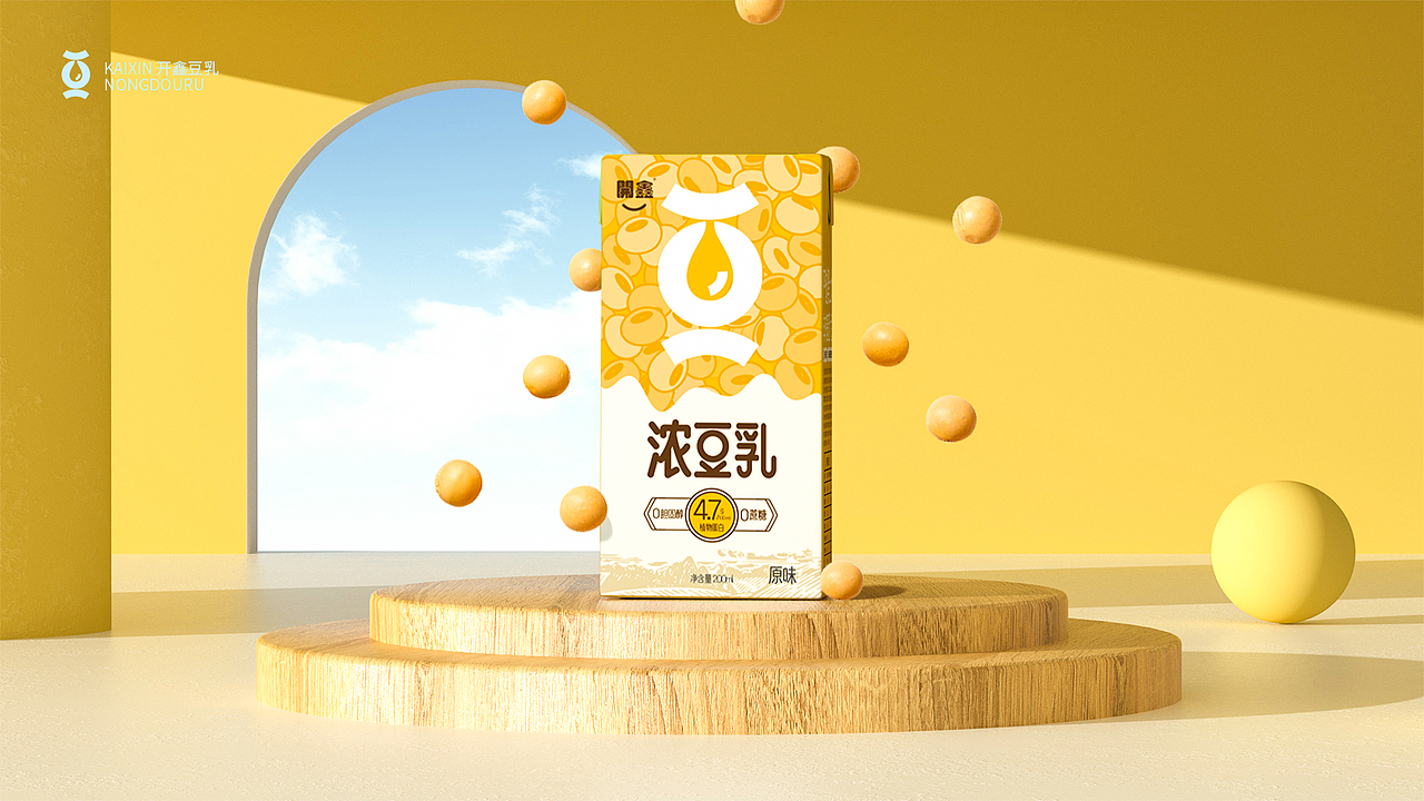 開鑫浓豆乳包装设计—豆乳包装设计0糖0脂代餐饮品设计