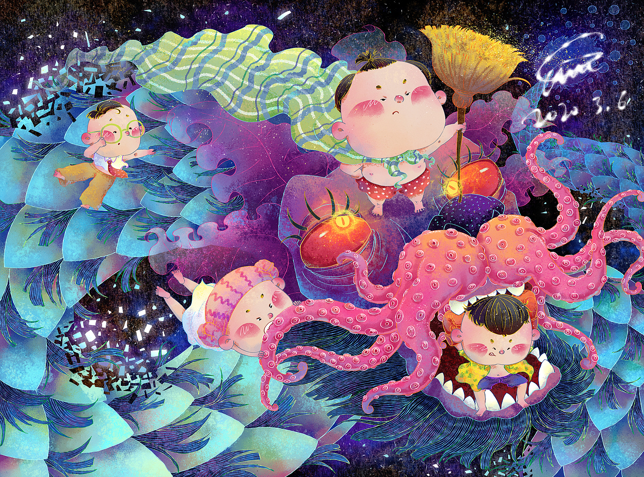 白日梦（图ZMzAxMDQ1MDA4） - 儿童插画 - 站酷设计师陈楠MUtouNAN原创素材 - 站酷ZCOOL