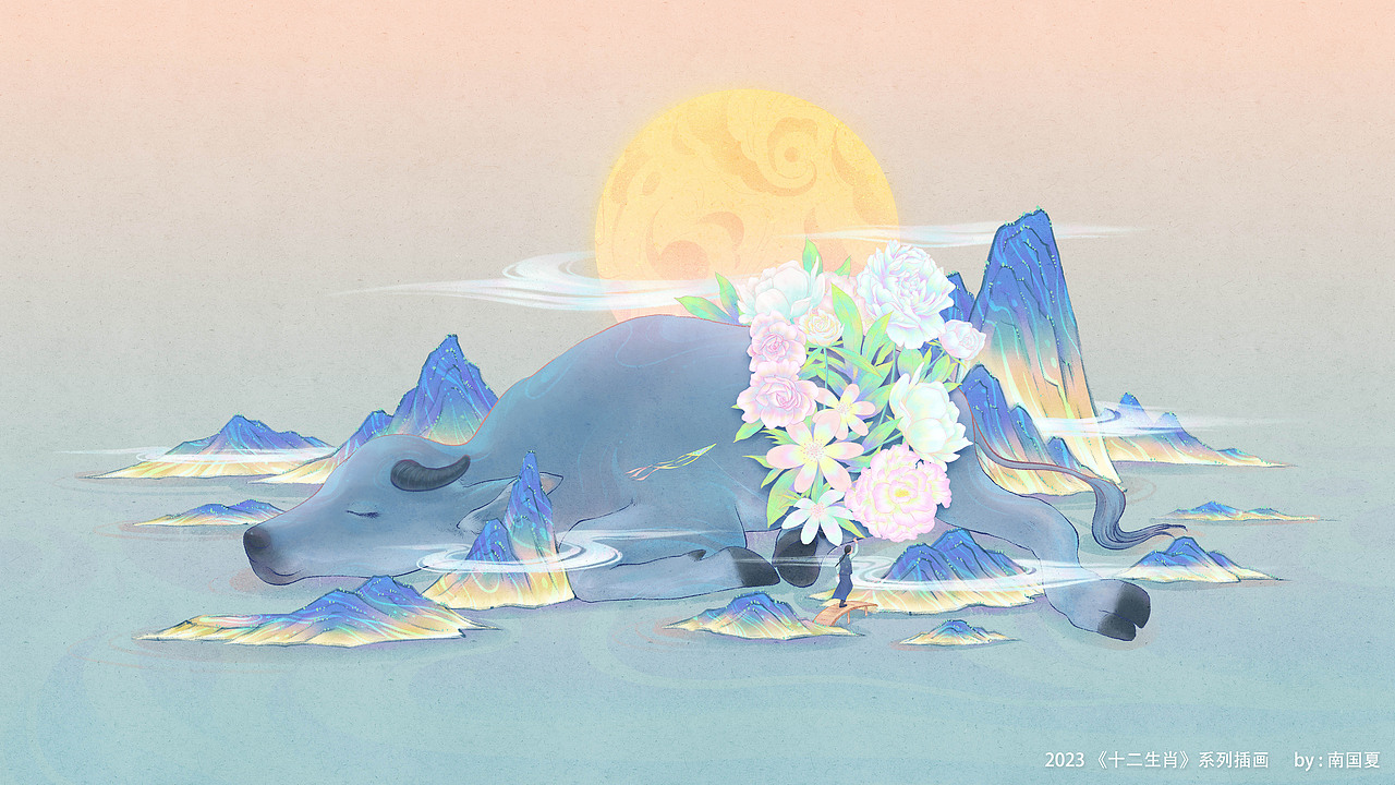 《十二生肖》系列插画-南国夏（图ZMzQwOTgyODMy） - 艺术插画 - 站酷设计师南国夏原创素材 - 站酷ZCOOL