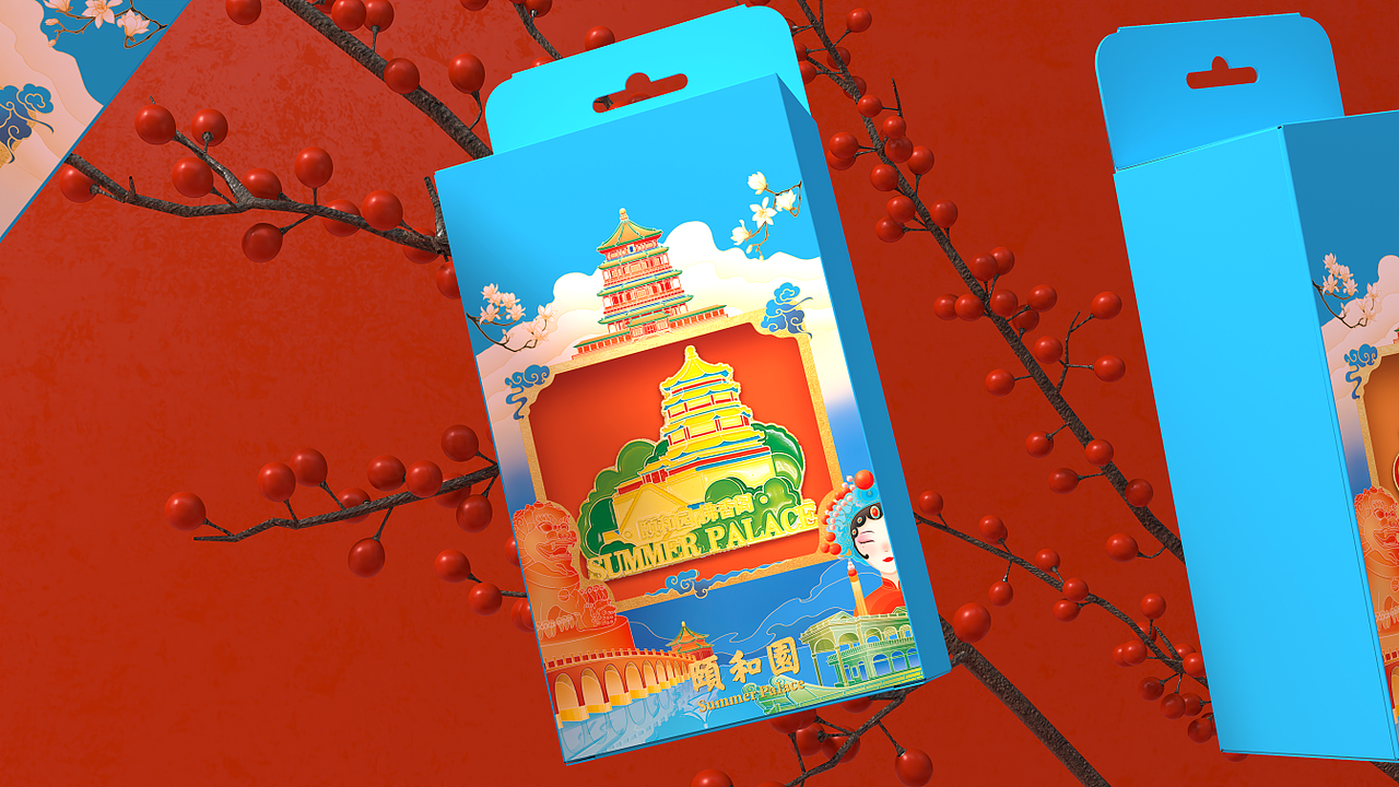 颐和园文创商业插画包装