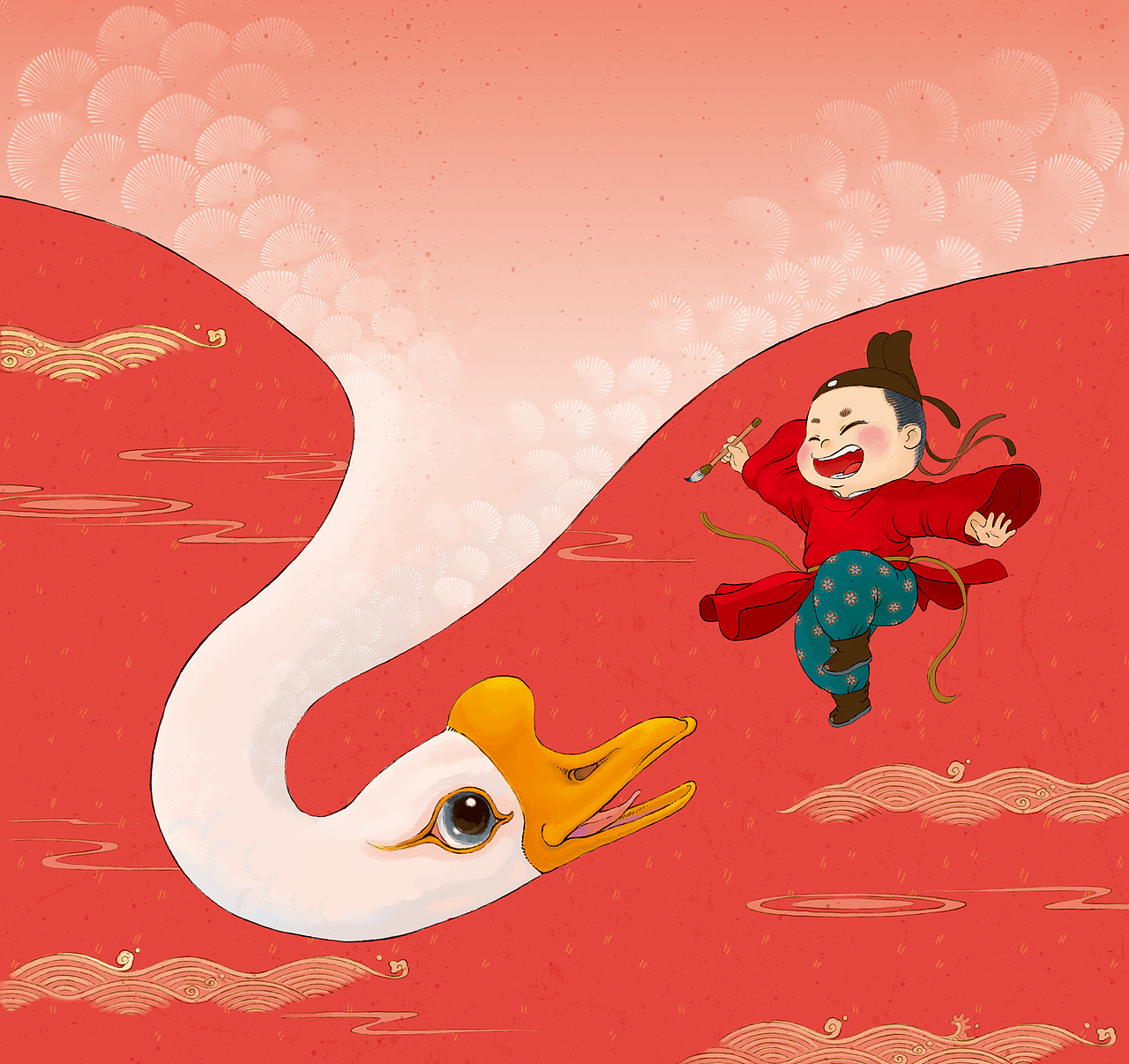 鹅 鹅 鹅呀！（图ZMzI2MTE4MjI0） - 儿童插画 - 站酷设计师柳子4666274原创素材 - 站酷ZCOOL