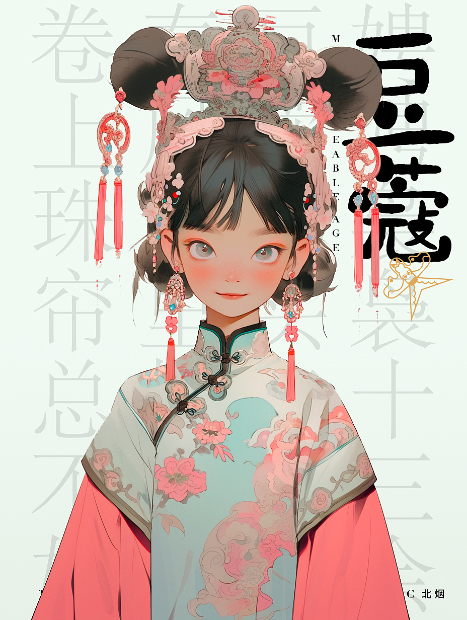 AIGC创意古装青春女孩插画——《豆蔻年华》