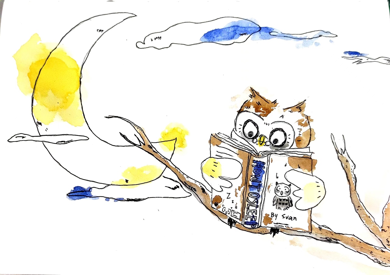 读书的猫头鹰（图ZMzI5NjUzODY4） - 创作习作 - 站酷设计师阿_田原创素材 - 站酷ZCOOL