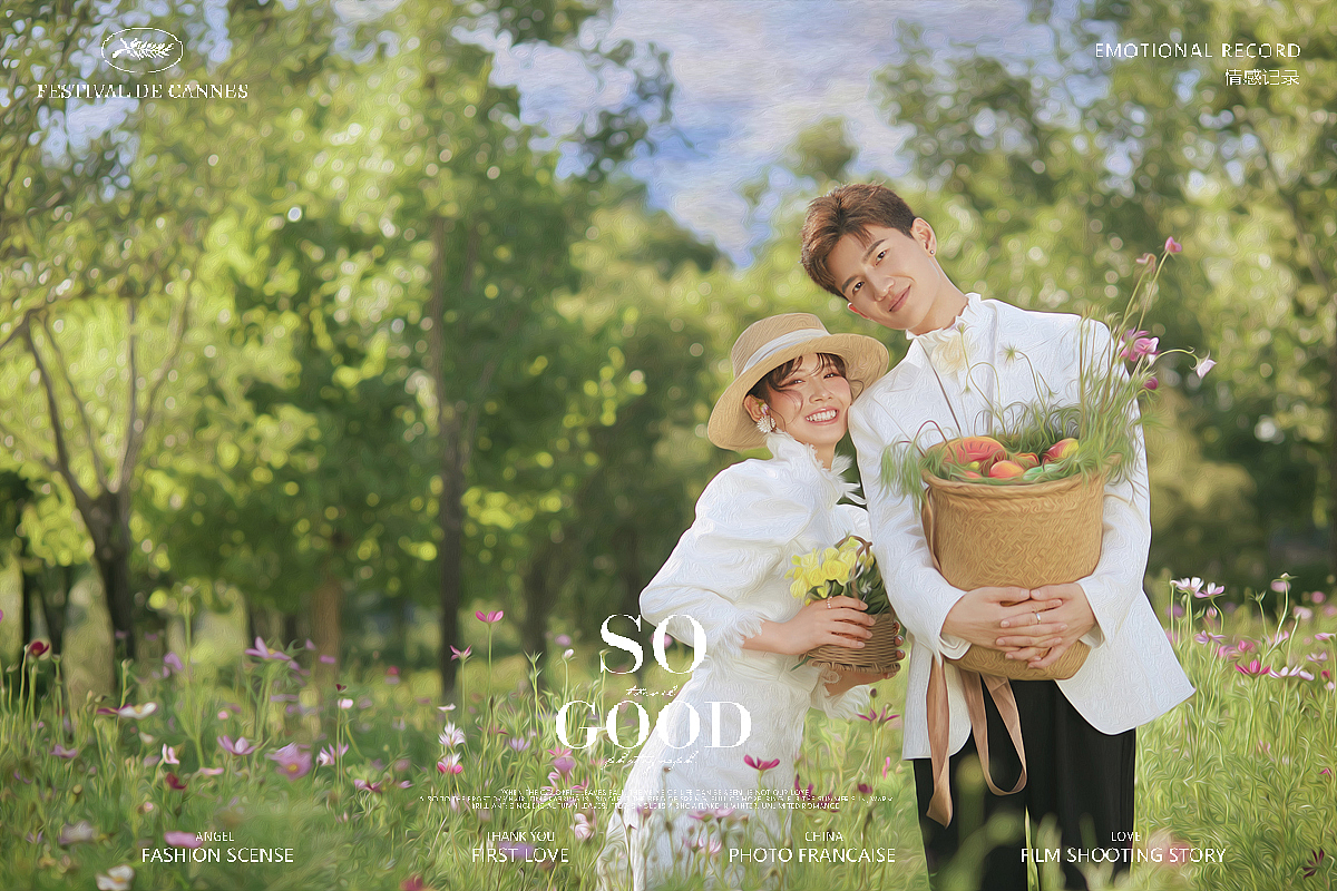 莫奈油画婚纱照