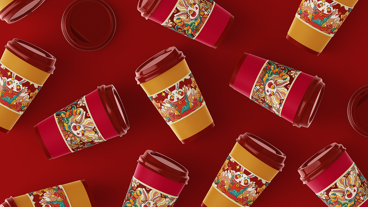 吉祥兔迎春系列（图ZMzI0NDEyNDQ0） - 商业插画 - 站酷设计师庐六原创素材 - 站酷ZCOOL