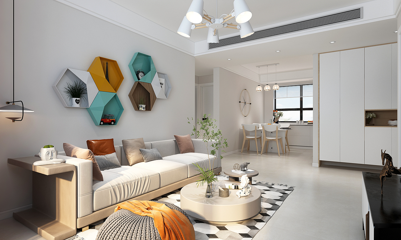 北欧小雅居3室一厅一厨一卫南北通透106户型