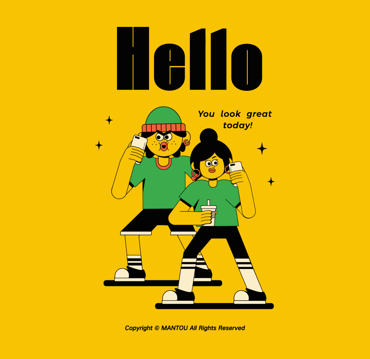 IP插画丨意外诞生的小CP