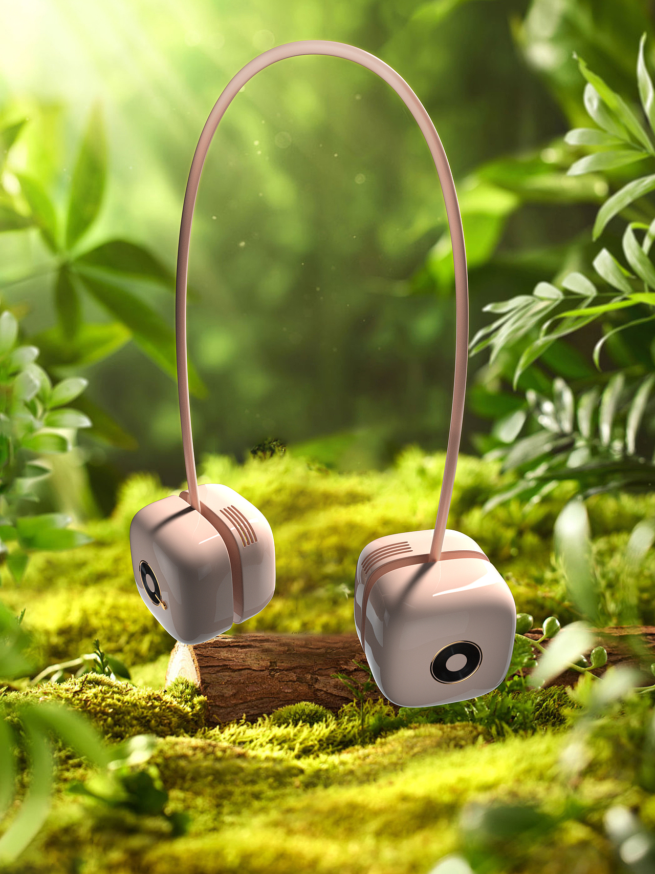 便携式挂脖风扇建模+渲染