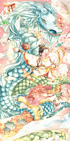 一起跨进龙年呀！（图ZMzYwMzU2OTUy） - 商业插画 - 站酷设计师杉小杉原创素材 - 站酷ZCOOL