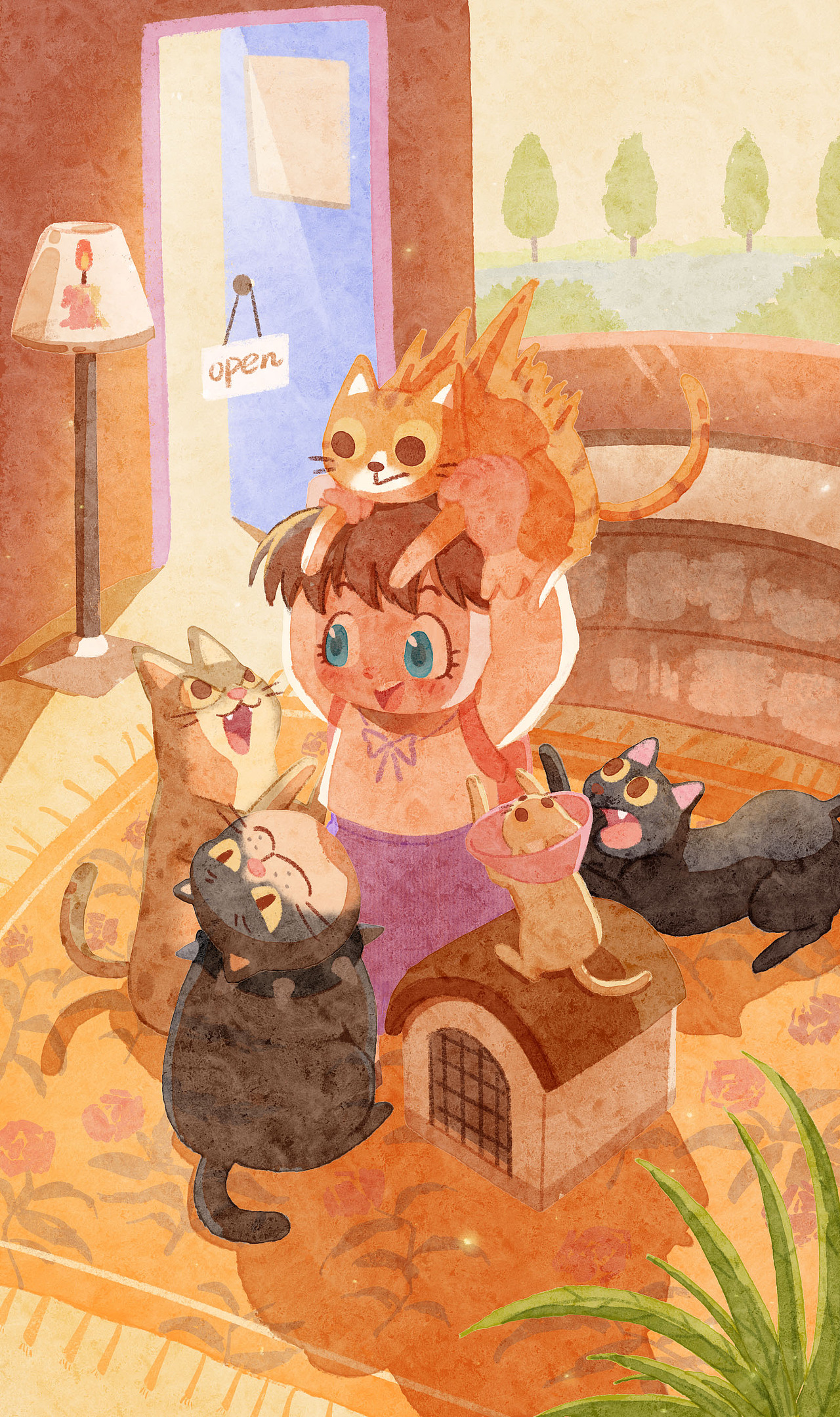 那年的向日葵与凯茜（春天）（图ZMzM5NzQ1MjE2） - 艺术插画 - 站酷设计师kiki猫大厨原创素材 - 站酷ZCOOL