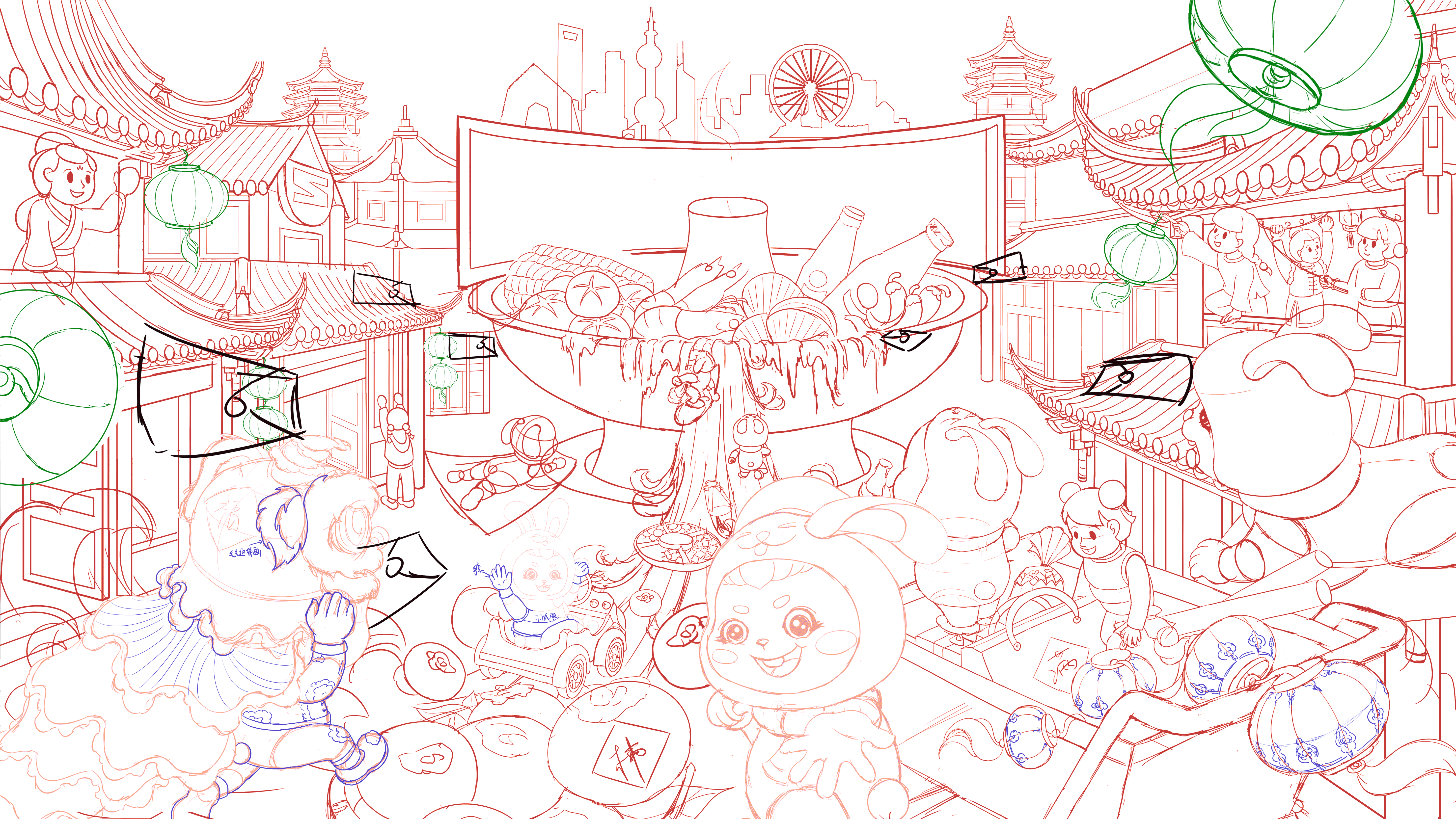 福兔迎春--国风氛围感插画 春节主视觉KV设计（图ZMzIxMDYwODQ4） - 商业插画 - 站酷设计师柳绵笙原创素材 - 站酷ZCOOL