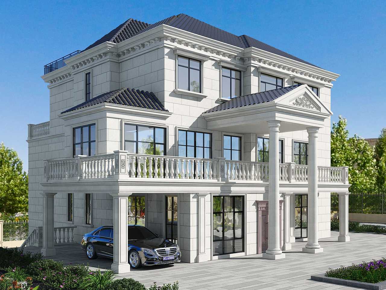 别墅欧式外墙效果图合辑 近期案例