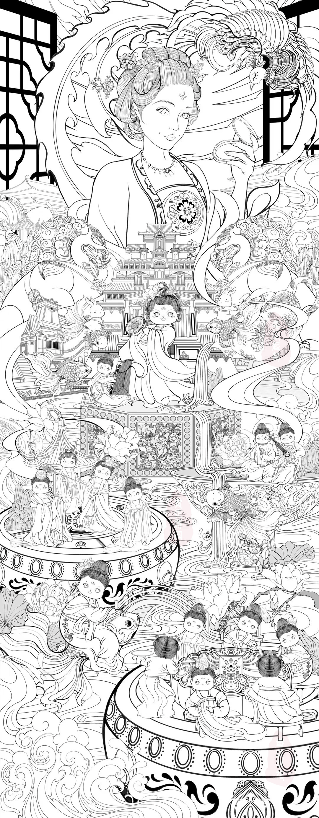 【PANTONE 非凡洋红】 X 【游园旖梦】（图ZMzI1MzAzNzA4） - 商业插画 - 站酷设计师小卷子喵原创素材 - 站酷ZCOOL