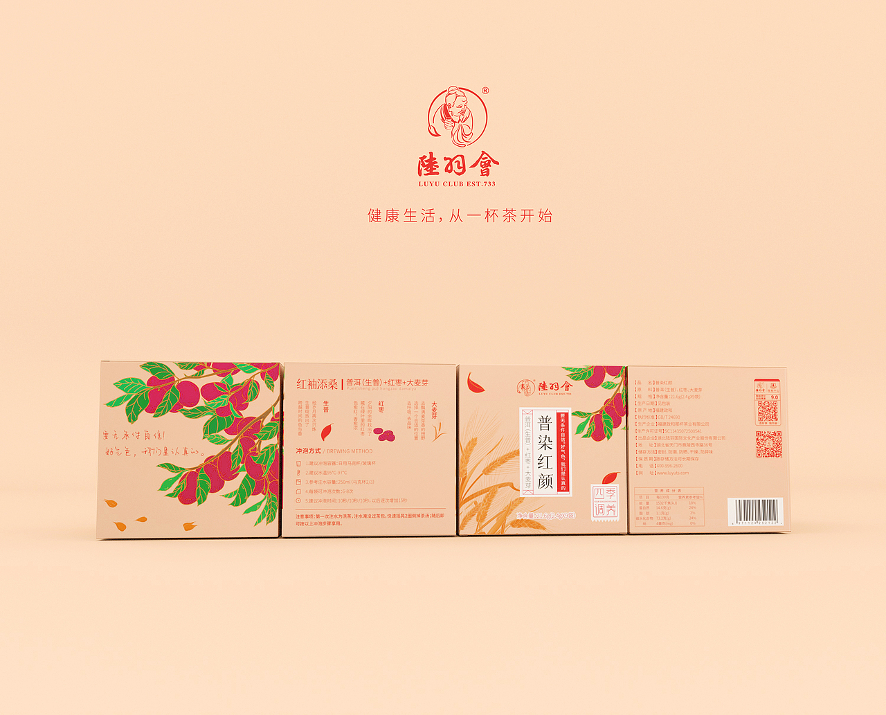 陆羽会-四季调养茶中式茶饮包装设计