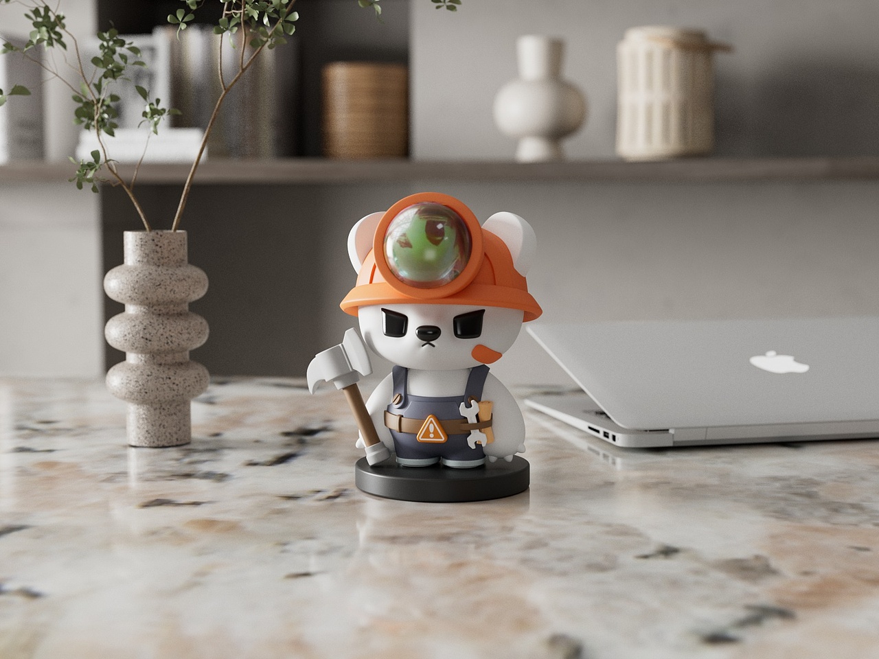 矿工熊夕阳灯效果图渲染