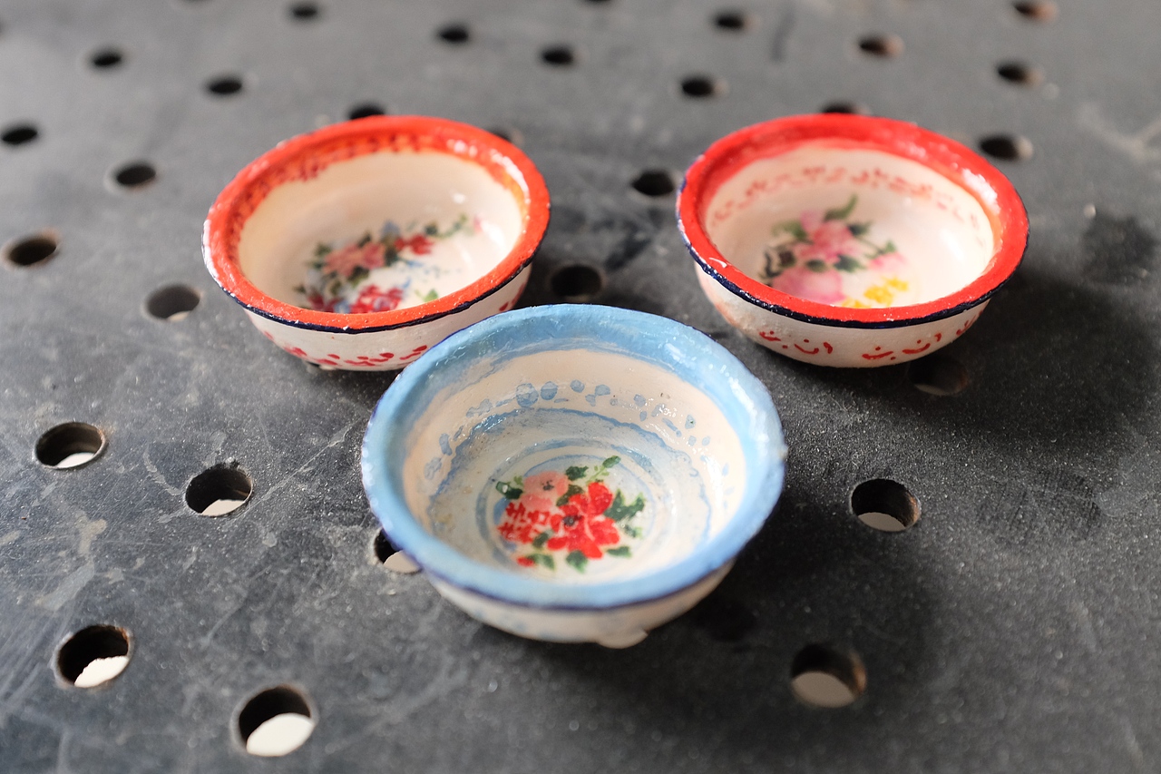 微缩老式搪瓷洗脸盆模型制作