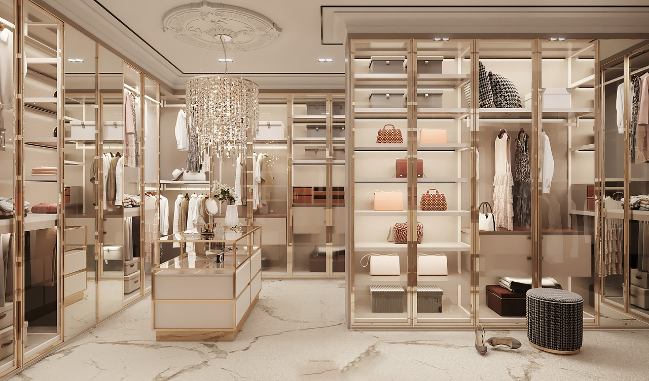 法式雕花线条、岩板、线型灯光,别具一格的空间叙事