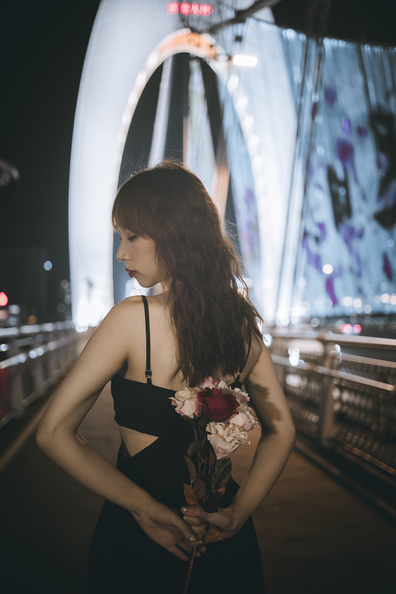 夜景人像 | 猎德大桥上的风