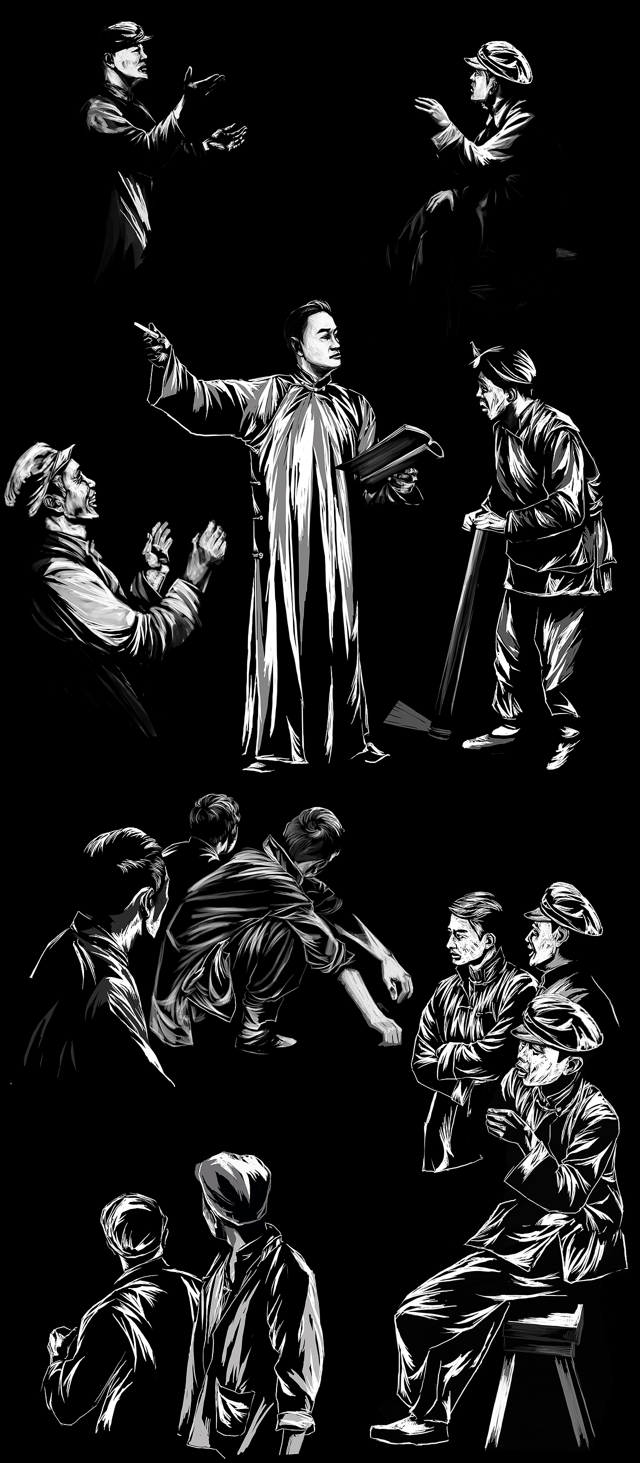 抗战版画单人物2