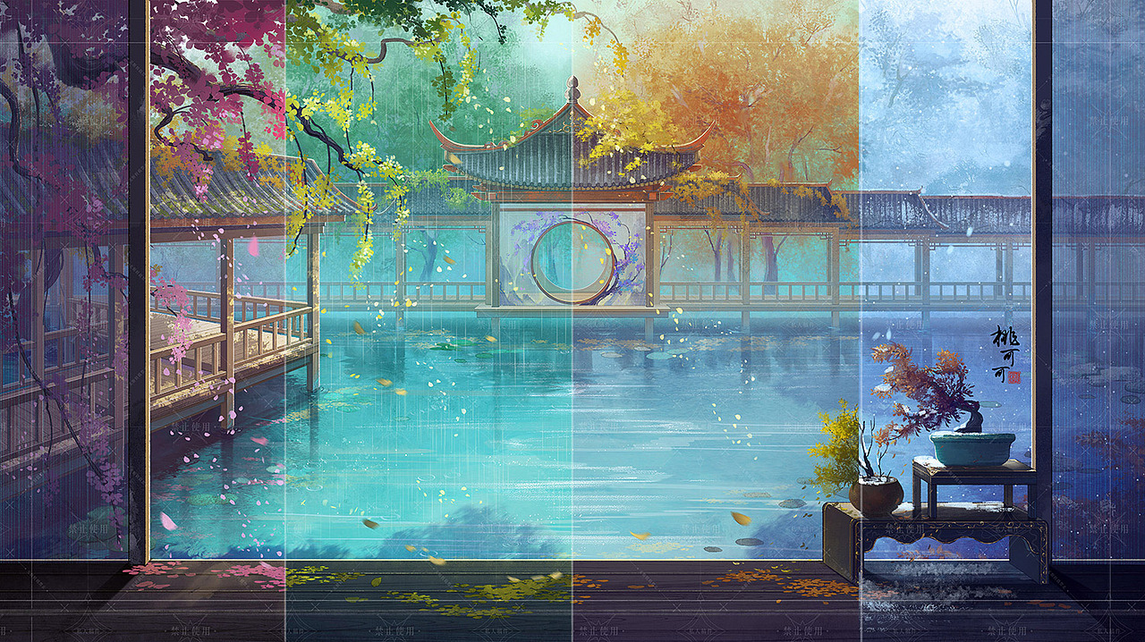 四季（图ZMzAzMDU3Njky） - 商业插画 - 站酷设计师桃可可可可原创素材 - 站酷ZCOOL