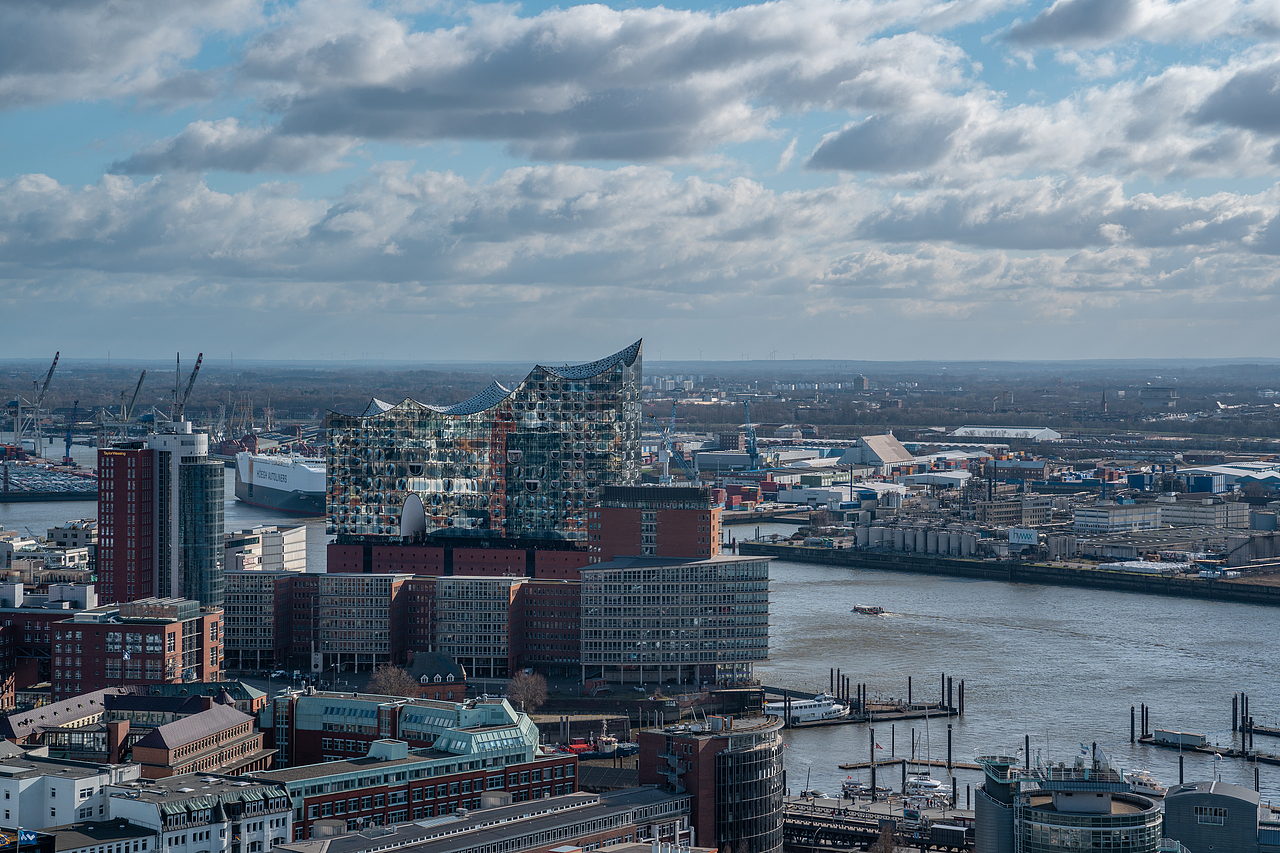 俯看汉堡港城