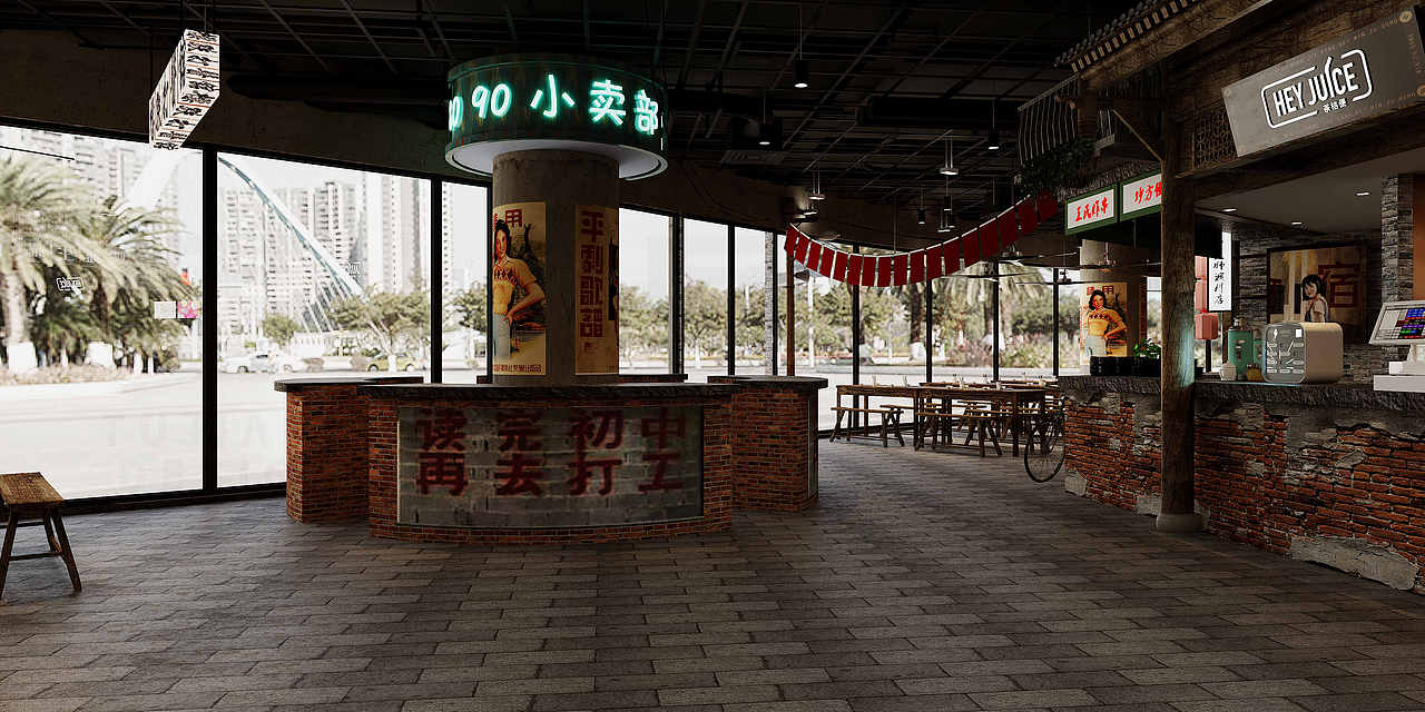 民国风美食广场，让你感受一场时空的穿越！（图ZMzI5OTQ0MDY4） - 酒店餐饮设计 - 站酷设计师依依设计1原创素材 - 站酷ZCOOL