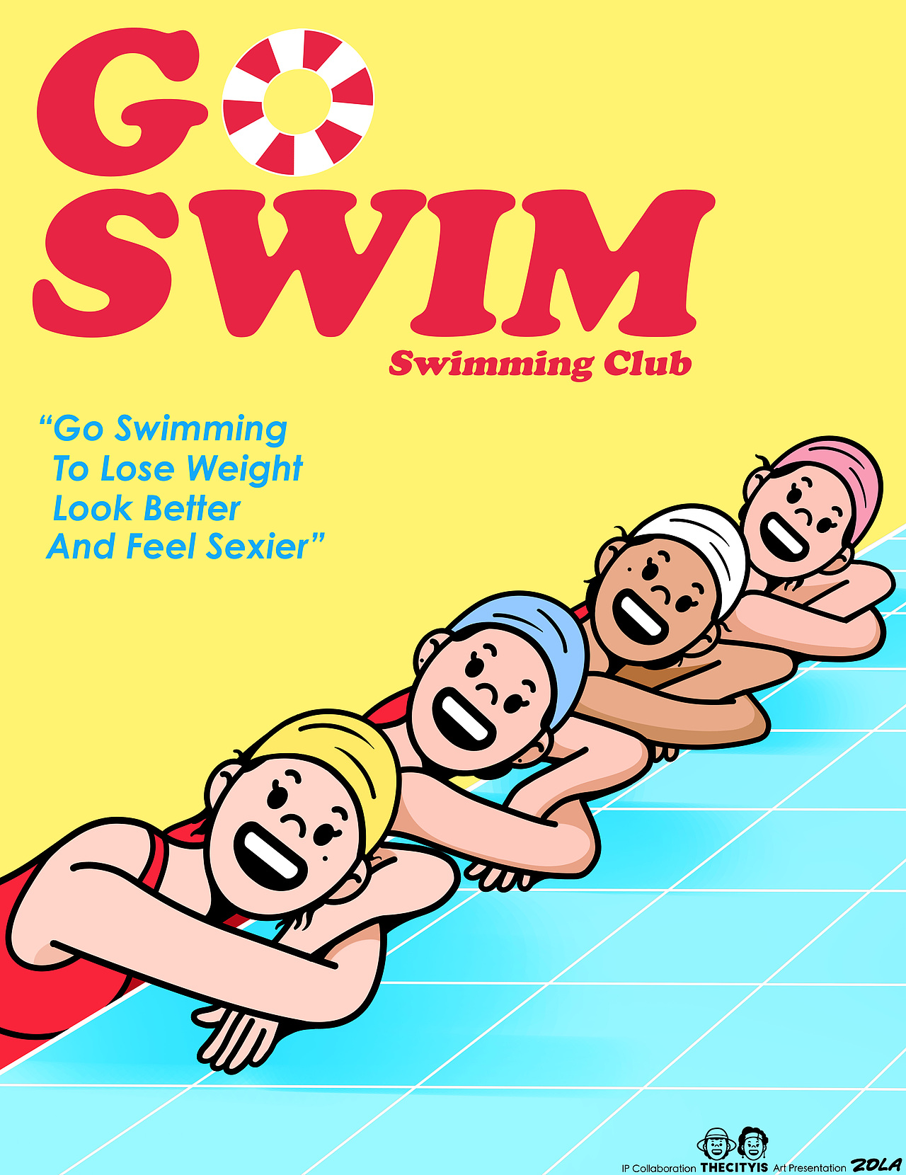 Go Swim | 夏日游泳俱乐部（图ZMzQ4MjQyMDk2） - 新锐潮流插画 - 站酷设计师佐拉Zola原创素材 - 站酷ZCOOL